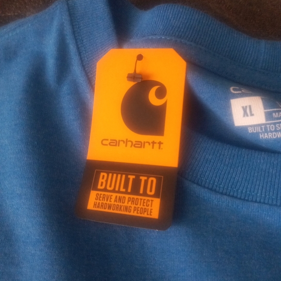 Carhartt Mens Pocket T-Shirt Blue Loose Fit Heavyweight Size XL NWT - Picture 4 of 11